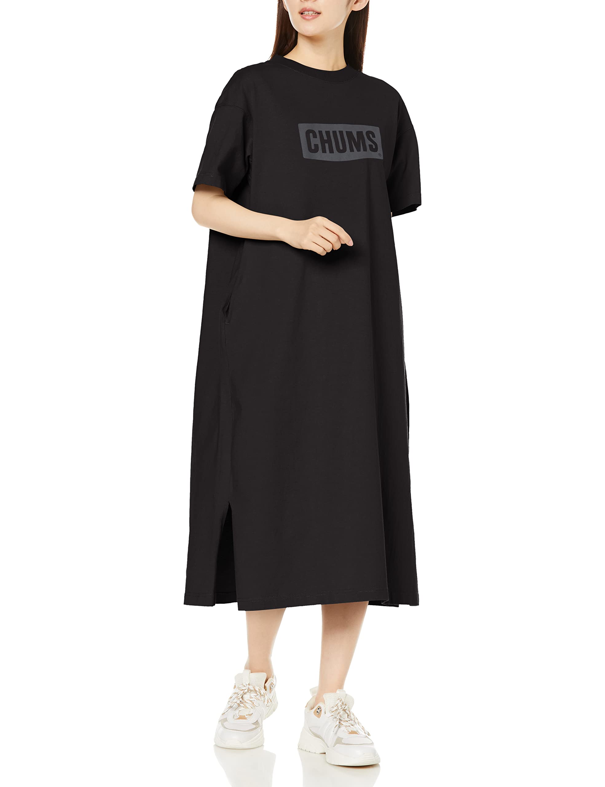 

Chums Heavy Weight Logo Black WM Women s Dress, чёрный