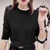 Women's Stylish Thermal Fleece Long Sleeve Lace T-Shirt, Slimming Warm Base Layer, Half-High Neck, Perfect for Autumn/Winter.