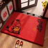Entrance Door Floor Mat Red Entrance Foot Mat Foyer Home Use Dirt Resistant and Dust Removal Carpet