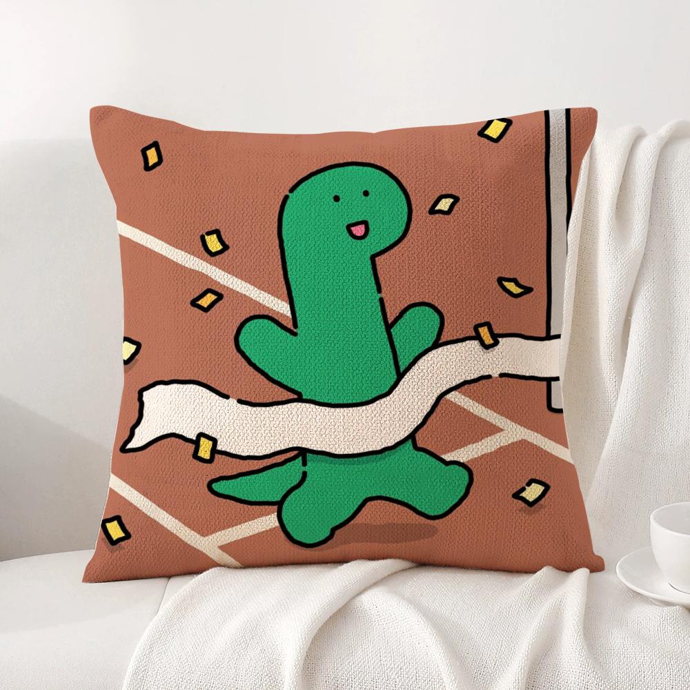 Cartoon Art Joguman Cushion Cover Summer Coolness Linen Fabric Double-Sided Printing Pillow Case Sofa Home Decor Gift