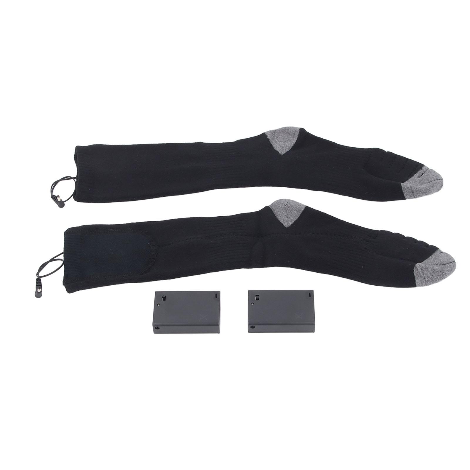 

Электрические носки с подогревом, работающие от батареек, удобные хлопковые носки для зимних путешествий, кемпинга, велоспорта, катания на лыжах, пеших прогулок, один чёрный