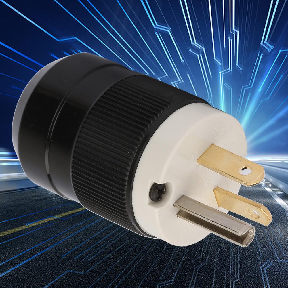 125V US Power Plug Waterproof Industrial Grade 3 Poles Power Plug Connector (20A 125V)