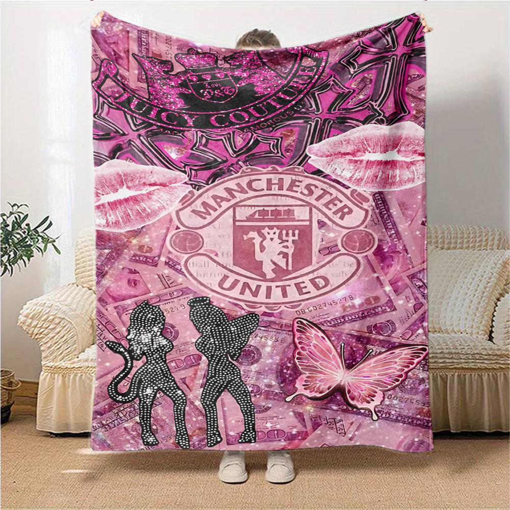 Manchester City Wappen Decken Flanell Bedruckt Atmungsaktiv Warm Überwurfdecke für Zuhause Büro Bettwäsche 0708a9