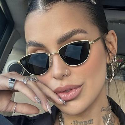 Fashion Cat Eye Sunglasses Women Metal Candy Colored Sunglasses Men Personalized Trendy Glasses Outdoor Driving Sunglasses UV400