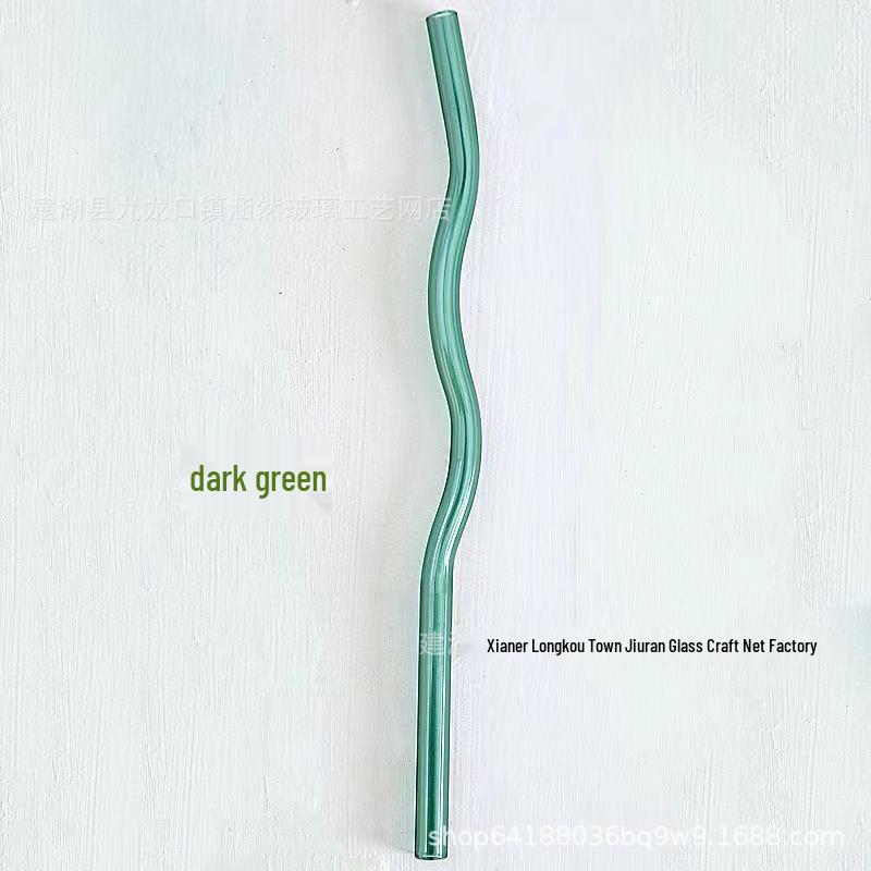 Paille écologique en verre borosilicaté courbée - Colorée et résistante à la chaleur