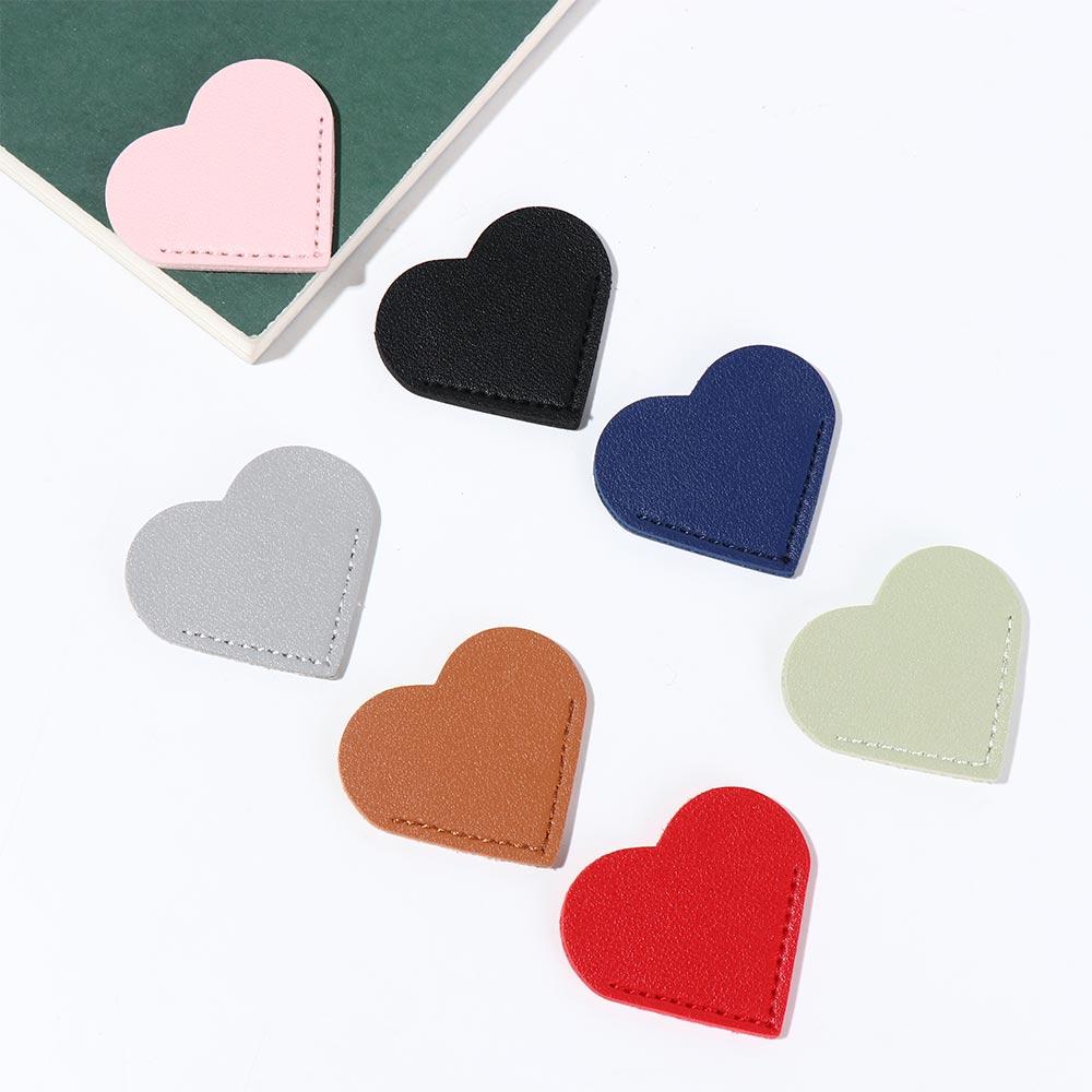 Heart-shaped Corner Page Marker Multicolor Reading Bookmarks Portable Leather Bookmark  Students