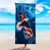 1pc Ocean element beach towel, dolphin animal print ultra-fine fiber quick drying absorbent large beach towel