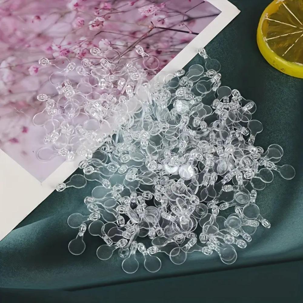200pcs Plastic Flat Pad Pendants Oval Acrylic Transparent Cabochon Pendants  Home