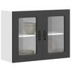 Kitchen Wall Cabinet with Glass Doors, Squid, Black