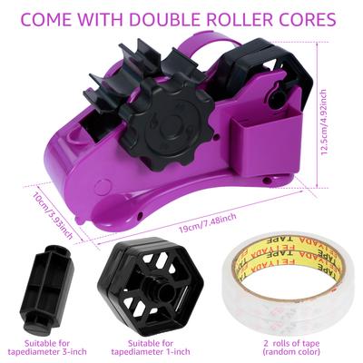 Dispensador de Fita Térmica Semi-Automático para Sublimação com 2 Fitas Multi-Rolos Cortador Suporte Dispensador de Fita Térmica para Corte de Fita de 1,4''