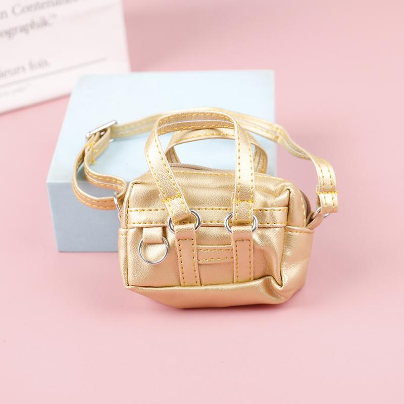 Fashion 1/6 1/12 Dollhouse Miniature Leather Suitcase Mini Bag Backpack Doll Luggage Box Handbag Shoulder Bag Leather Bag Purses