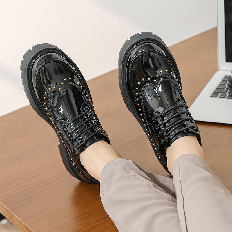 Fashion Men Business Brogues Platform Light Comfortable Fashion Hiking Shoes Lace-up Business Office Fair Shoes Men Size 38-46