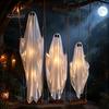 Hanging Ghost Decor Swinging Halloween Decoration, LED Light Up Large Spooky Weighted Fabric with Remote Control for Outside Garden Yard Porch