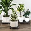 Universal Flower Pot Wheels Square Metal Tray Heavy Duty Flower Pot Rack Plant Movable Rolling Potted Plant Stand With Rollers