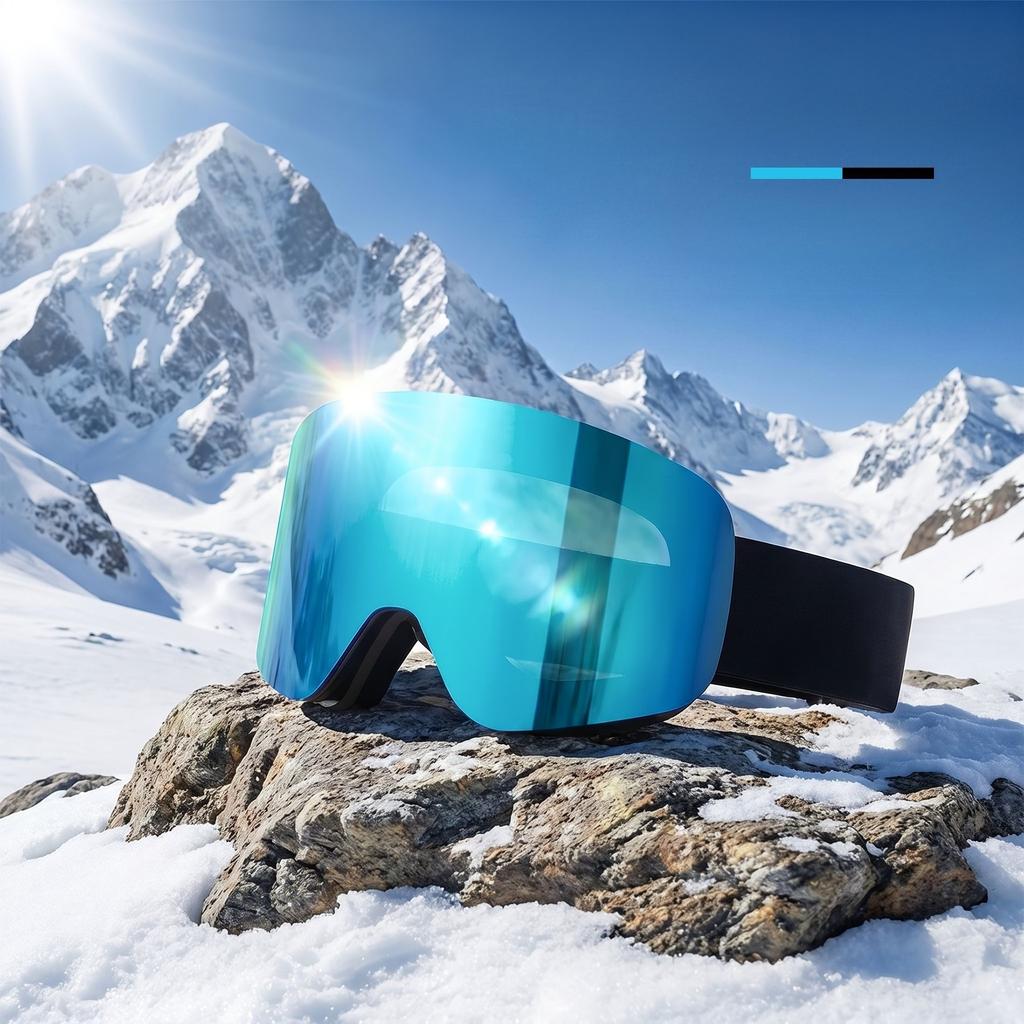 Maschera da Sci Magnetica Flip-up per Uomini, Donne e Ragazzi - Antiappannamento Protezione UV400 Maschera da Snowboard Neve Sci per Adulti Lente Magnetica Maschera da Neve