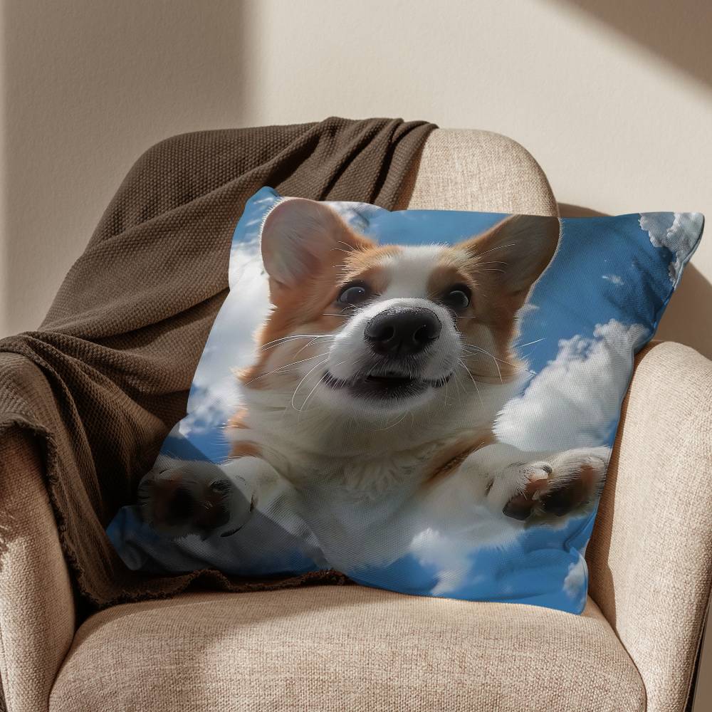 Süße Welsh Corgi Kissenhülle Büro Kissen Geeignet für Sofa Auto Schlafzimmer Dekorative Kissenhülle