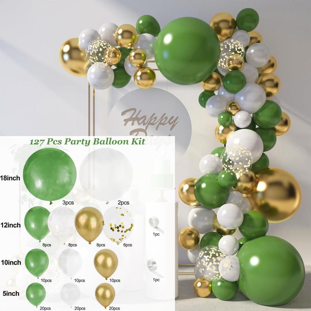 121PCS Multi-color Latex Balloon Set Suitable for Birthday Parties, Weddings, Valentine's Day Party Decoration