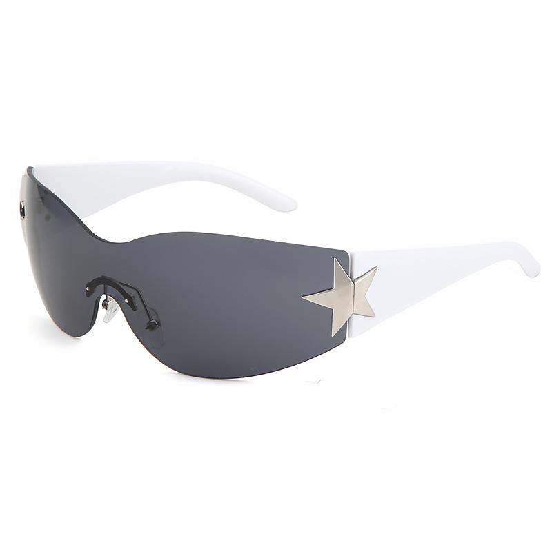 Frameless Integrated Five-Pointed Star Sunglasses New Trend Sports Glasses Men'S And Women'S Travel Sunshade Sunglasses