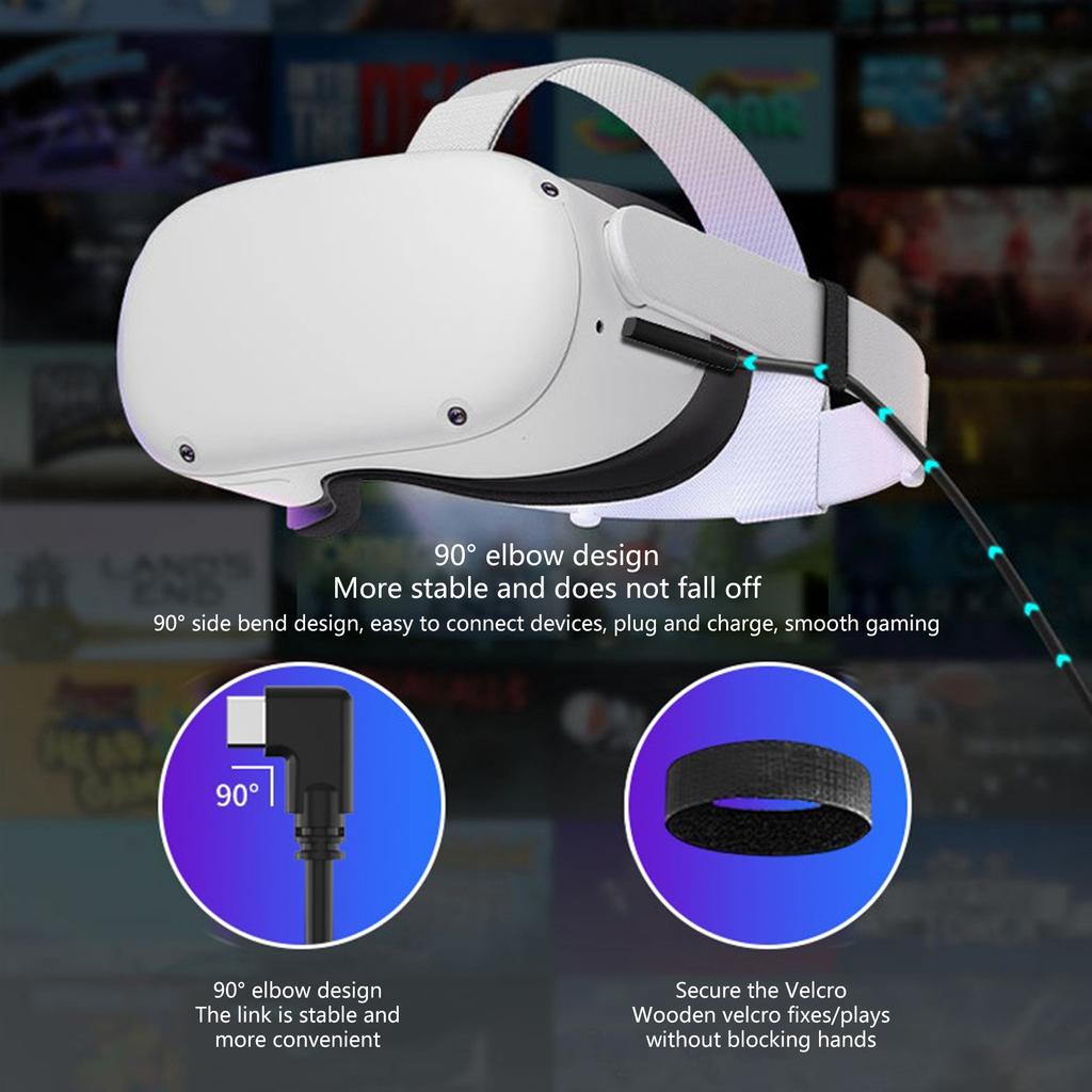 Flexible Long Link Cable for Quest 2 VR Headset High Speed Data Transfer Cord High-Speed Data Transfer Cable 5M