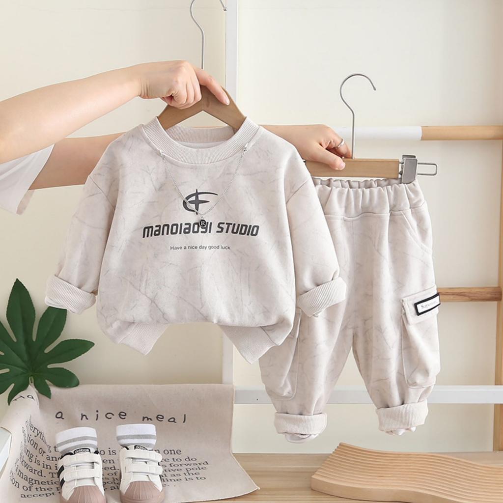 Kids Casual Long-Sleeve Set, Comfortable Daily Wear Outfits
