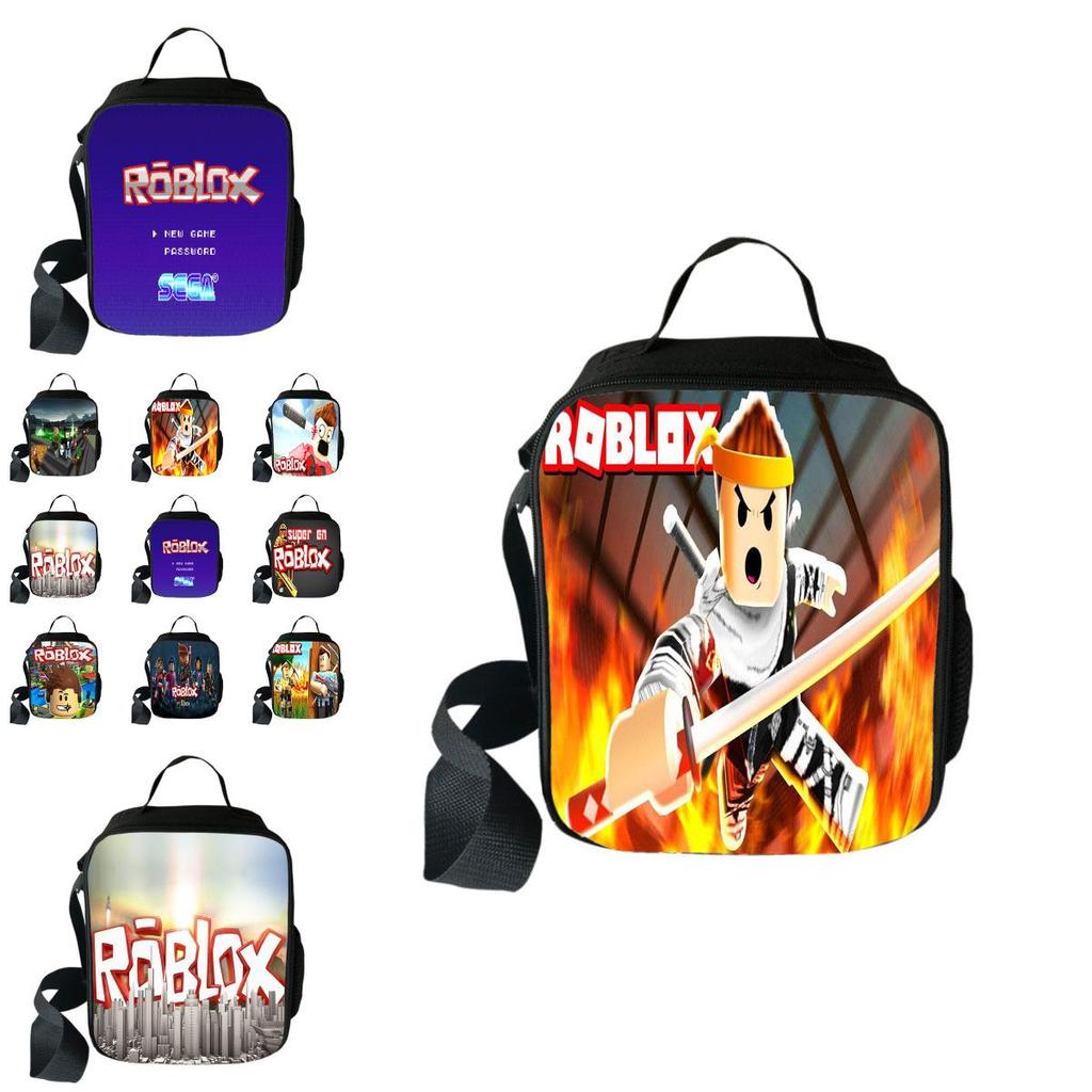 Spacious Roblox Insulated Lunch Bag For Kids With Adjustable Shoulder Strap