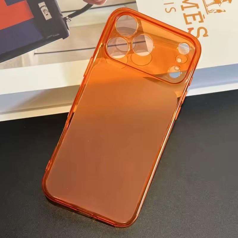 

Большой Окошко Желейный Оранжевый Чехол для iPhone 17 16 15 14 13 Pro Max Ударопрочный Мягкий ТПУ Силиконовый Прозрачный Матовый Фунда iPhone 13 оранжевый