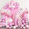 Balloon Set Round Arch Birthday Theme Party Girl Baby First Year Full Moon Party Inflatable Bow