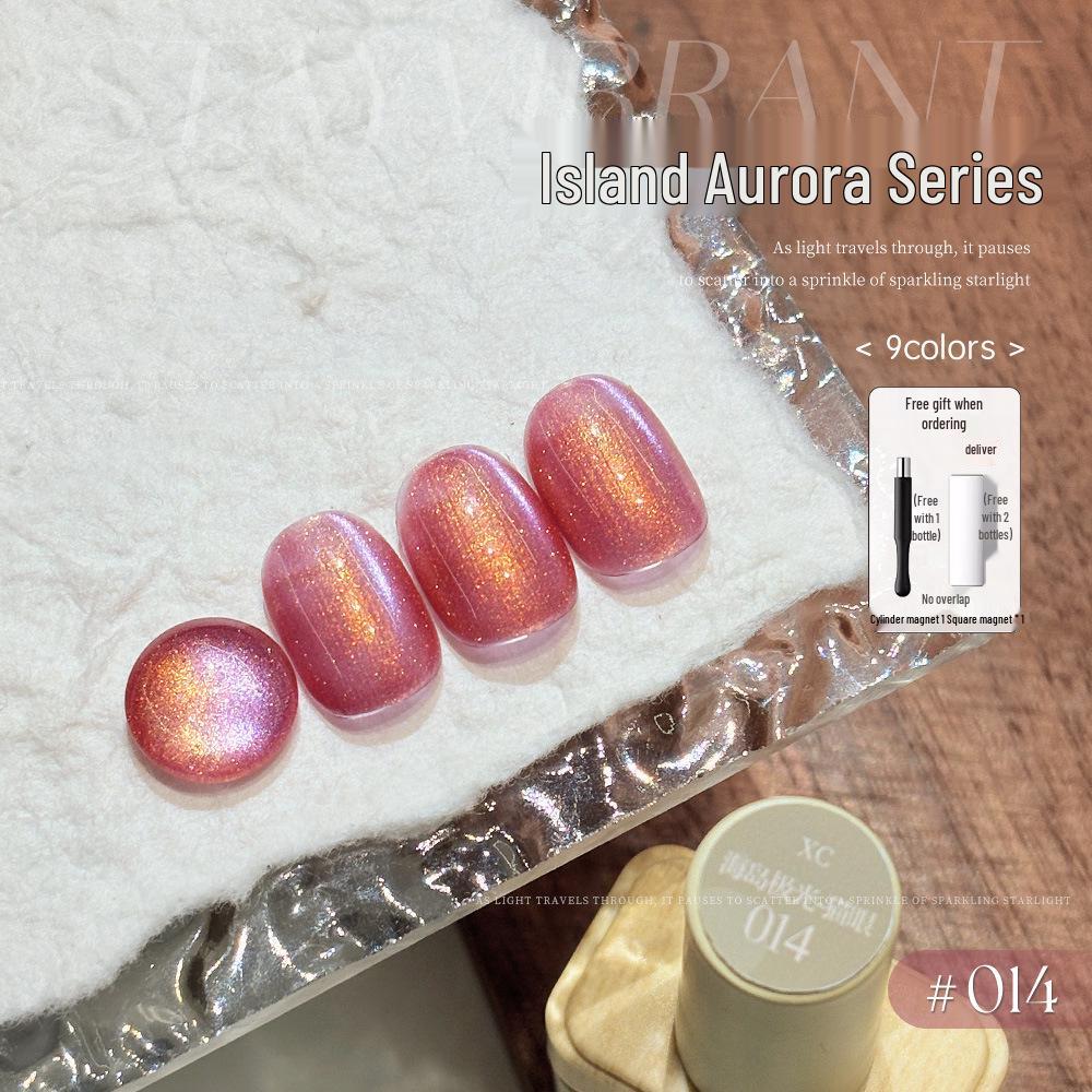 KaSi Sea Island Aurora Cat Eye Nail Gel - Super Sparkle Purple Pink 2026