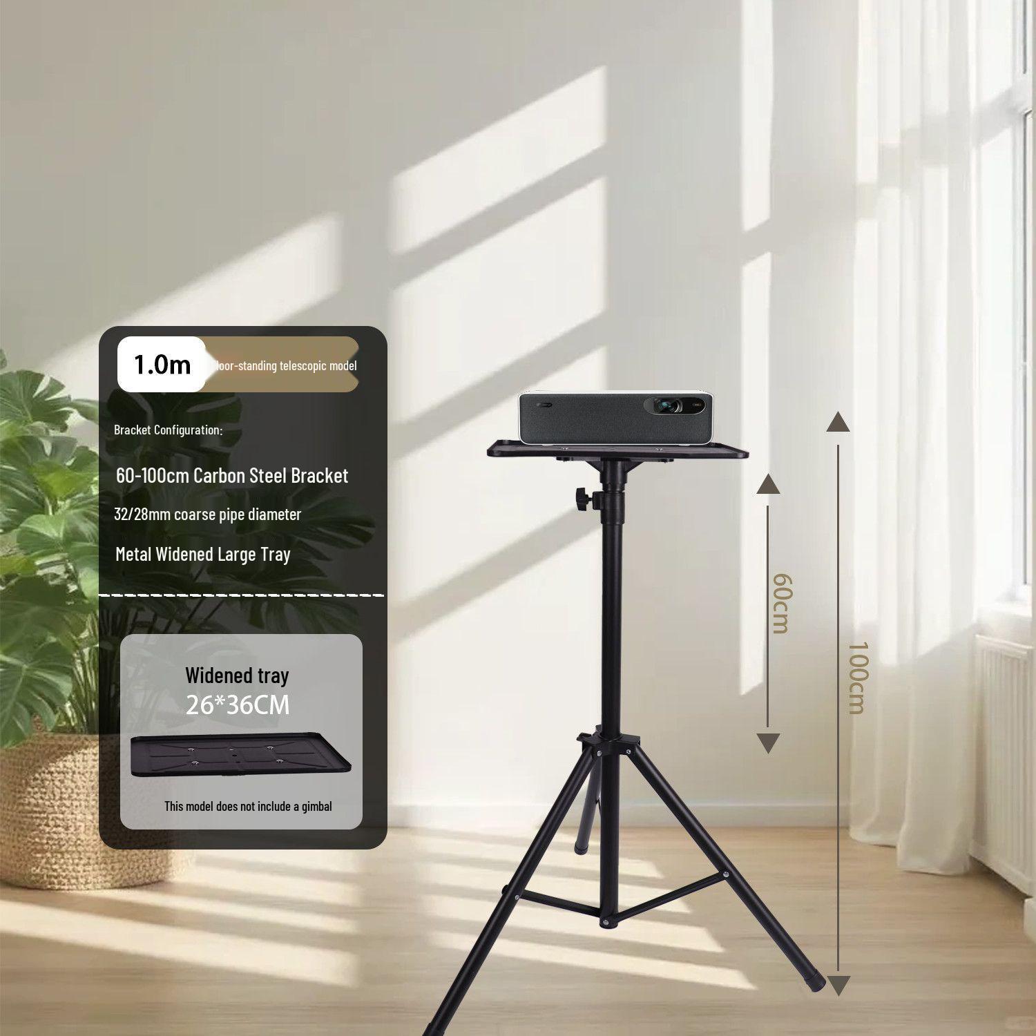 

Portable Foldable Floor Tripod for Projector with Pan-Tilt Bedside Tray Regular Iron Tray 26*36 cm