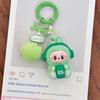 Cute Doll Sitting Flocking Bag Couple Car Keychain Pendant Mobile Phone Chain