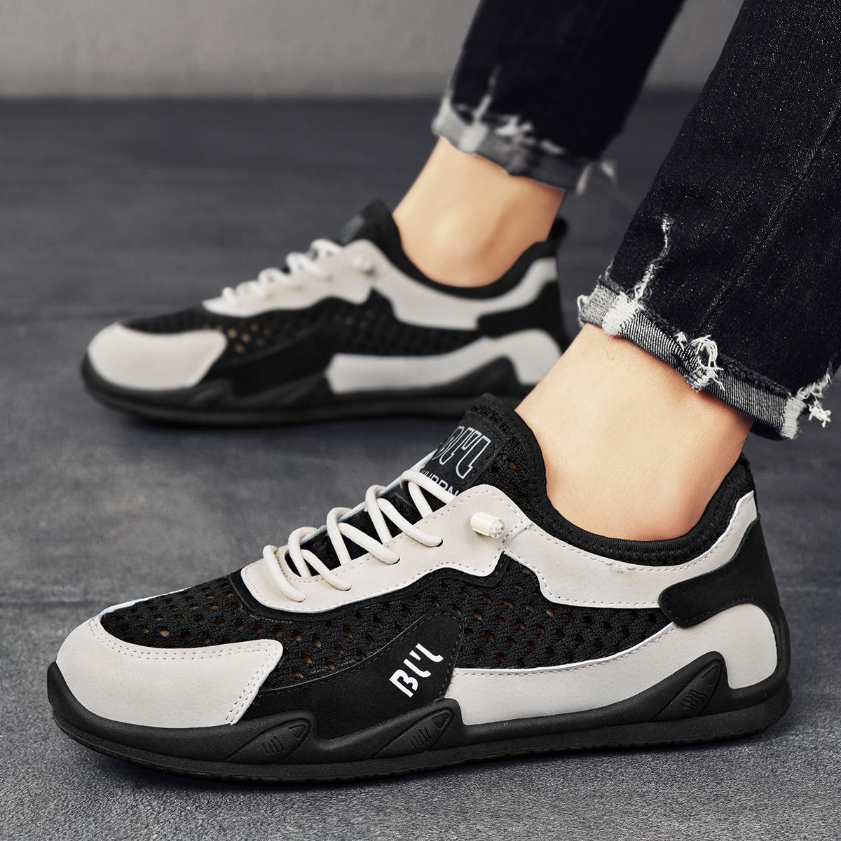 Дышащие мужские сетчатые полые кроссовки для летней повседневной одежды 44 хаки — фото 20