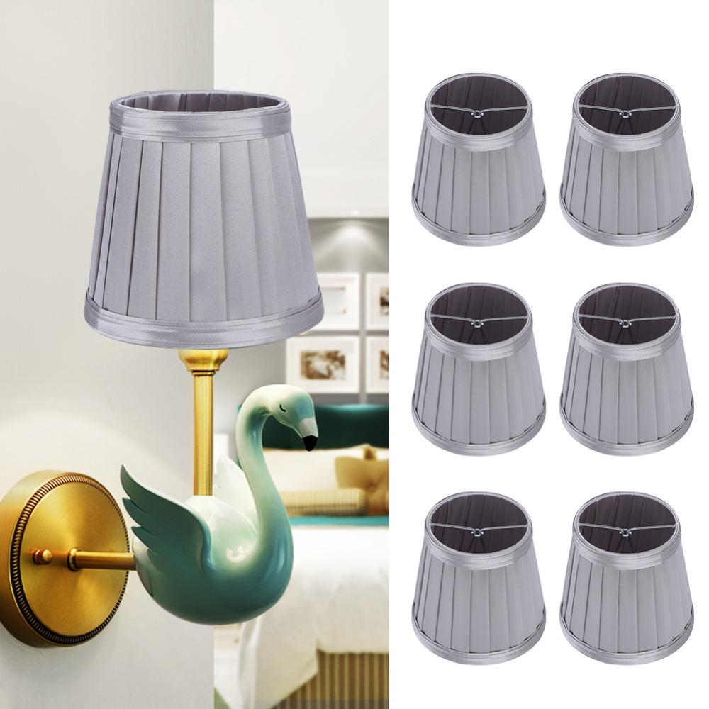 6PCS Clip On Design Lamp Cover 4.3 inch Height Small Lamp Shades Unique Lampshade Table Lamp