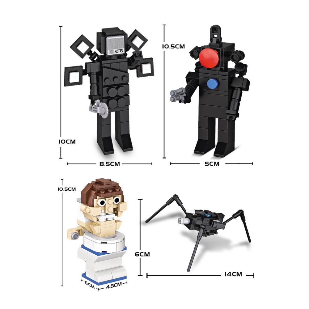 Skibidi Mutant Titan Camera Building Block Cartoon or Game Doll Kids Toys Speaker Camera Titan TV Clock Toilet Bricks Man Model