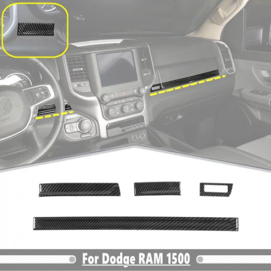 Car Console Panel Trim Cover Strips For Dodge Ram 1500 19-25 Accessories Carbon