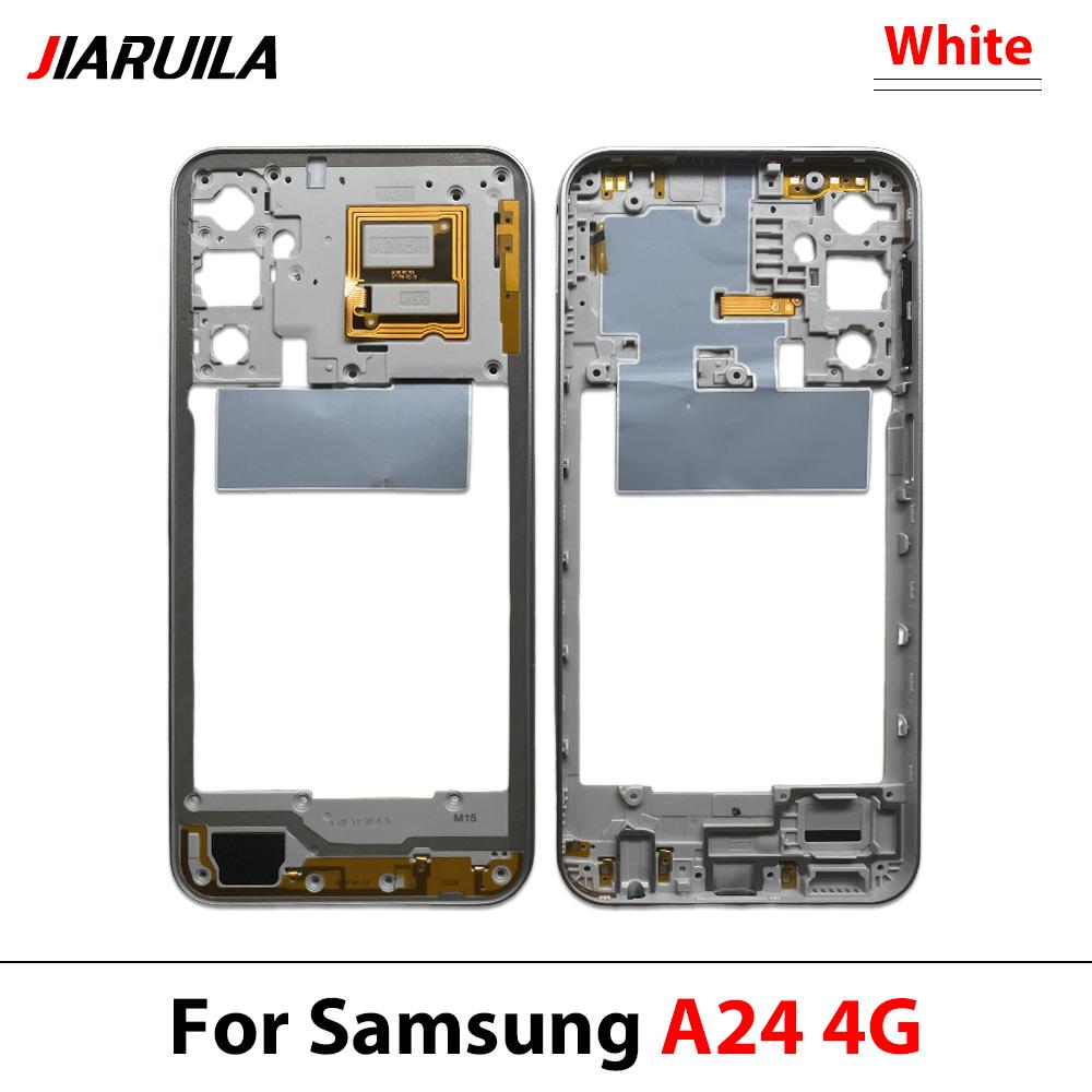 Top For Samsung A06 5G A16 5G A24 4G Housing Middle Frame Middle Frame Bezel Plate Replacement Parts With Side Key