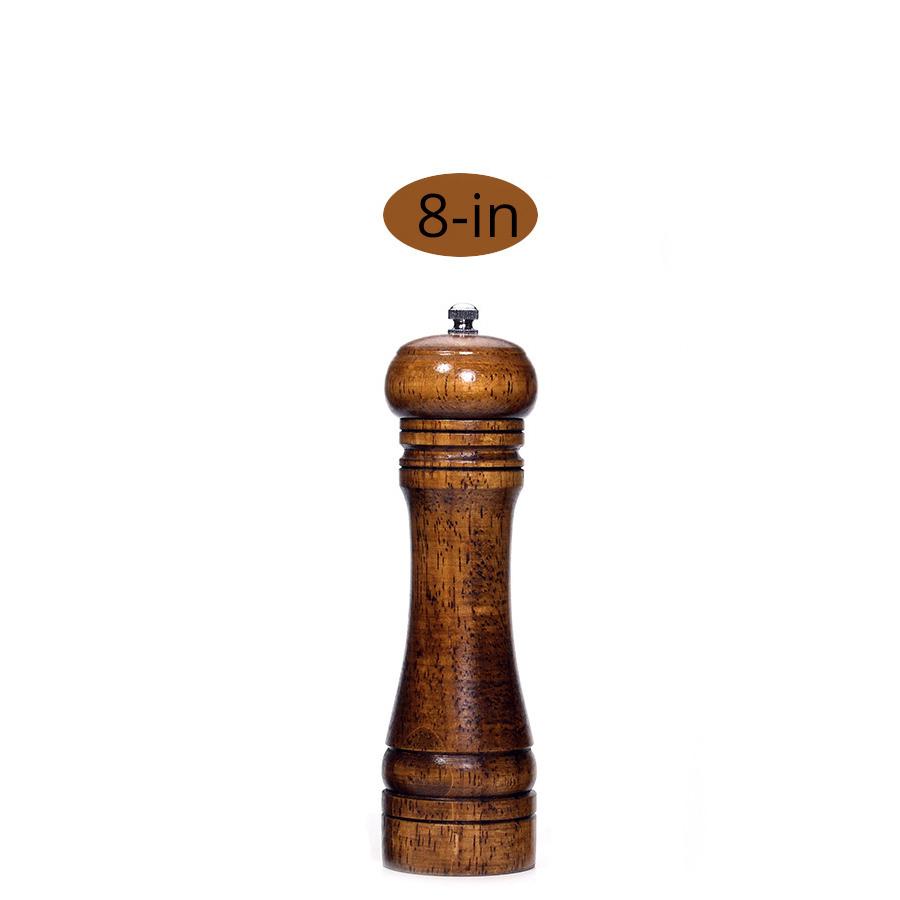 Macinini per Sale e Pepe, Macinino per Pepe in Legno Massello con Macinino Ceramico Regolabile Robusto 5" 8" 10" - Utensili da Cucina di Leeseph