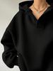 2024 Autumn/Winter Women's Solid Color Hooded Sweatshirt - European & American Style, Long Sleeve, Loose Fit Hoodie