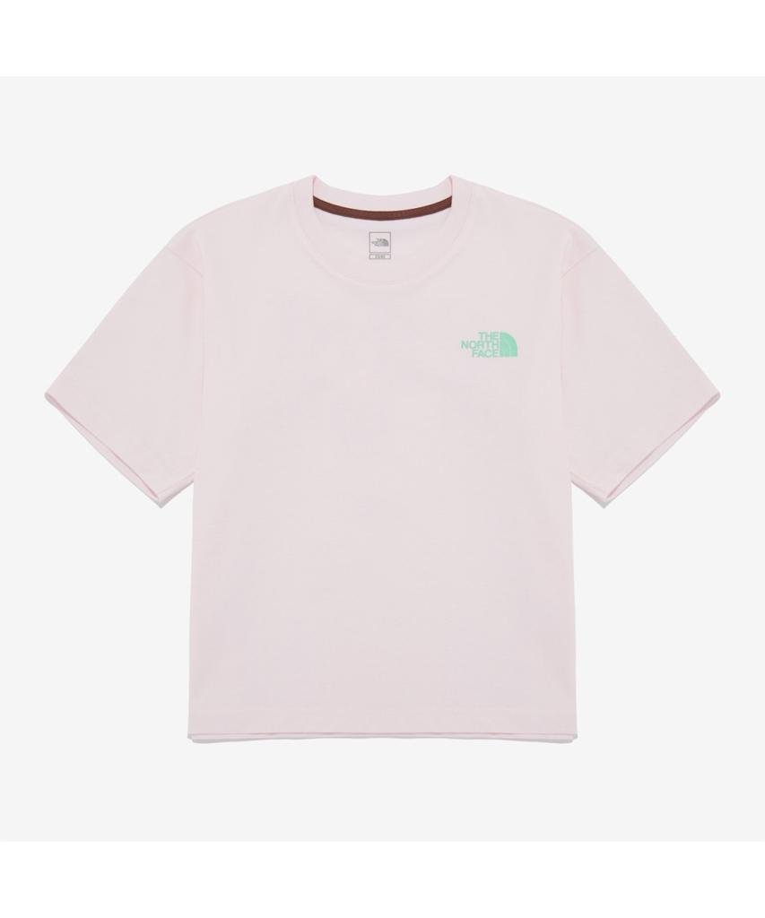 Noseupeiseu Nt7Ur42D Women'S Tnf Hangeul Short Sleeve Round Neck Tee_Light Pink