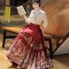 New Chinese-style red woven gold makeup horse dress, Guofeng Ming-made Hanfu women's heavy industry skirt, daily commute