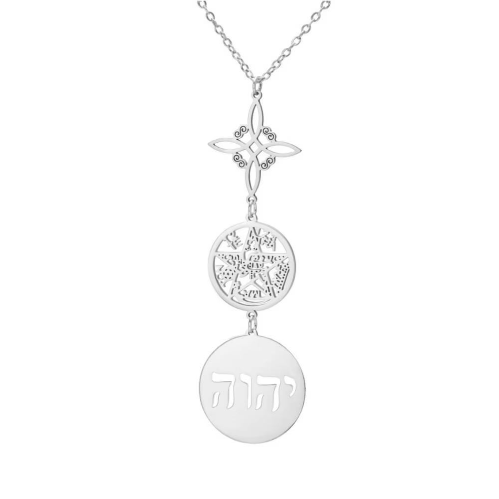 Collana Ciondolo Stella a Cinque Punte Svuotata a Forma di S con Doppio Foro Design Versatile Nodo Miko Gioielli