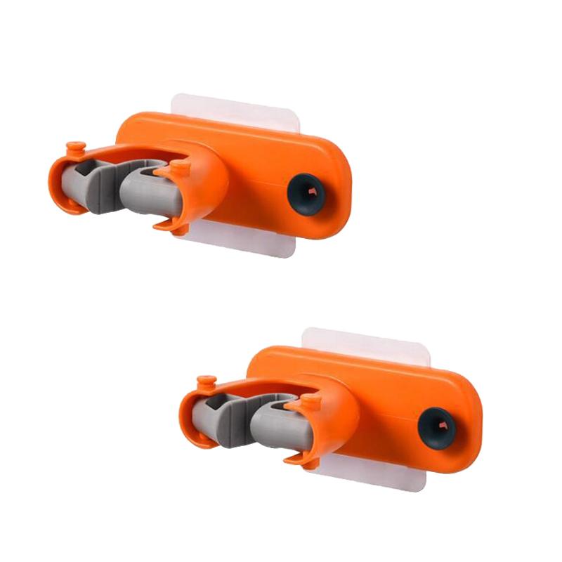 2 шт. настенный органайзер для швабры, новый самоклеящийся держатель для швабры с крючком для швабры и щетки 2 PCS оранжевый