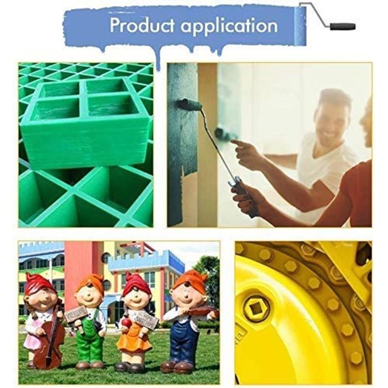 4Pcs Fiberglass Laminating Roller Set for Air Bubble Removal and Resin Compaction In Boats and Bathtub Repair