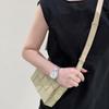 15 Grid Woven Bag Single Shoulder Pillow Bag Oblique Span Small Square Bag Casual Fashion Women's Bag Leather Sheepskin Tofu Bag Women