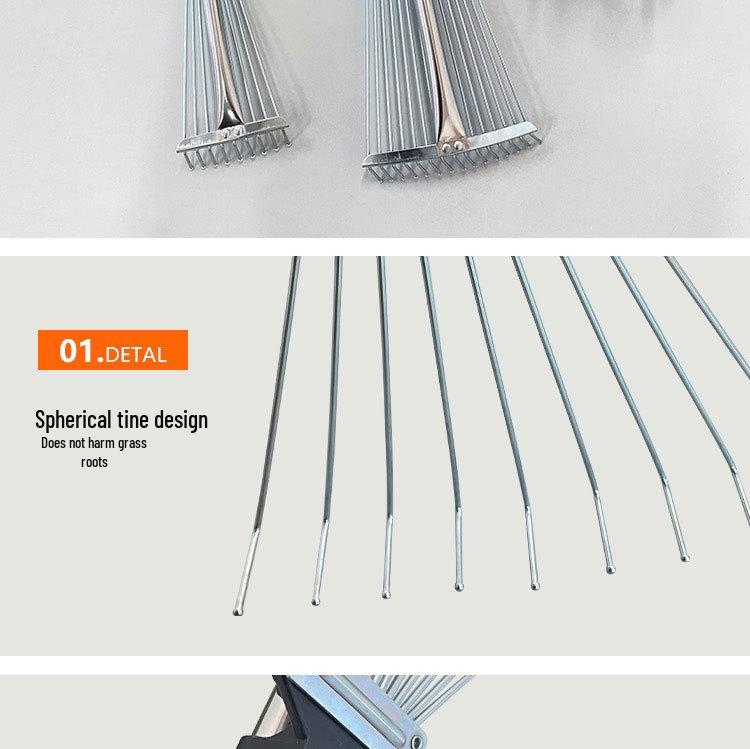 Grass and Leaf Rake: Versatile Telescopic Rake for Gathering Grass and Leaves, Lawn Claws and Agricultural Tool.