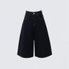 Fashion Summer Four Color Vintage High Waist Loose Wide Leg Straight Slimming Cropped Capri Denim Pants For Women Trendy Versatile AllMatch Design
