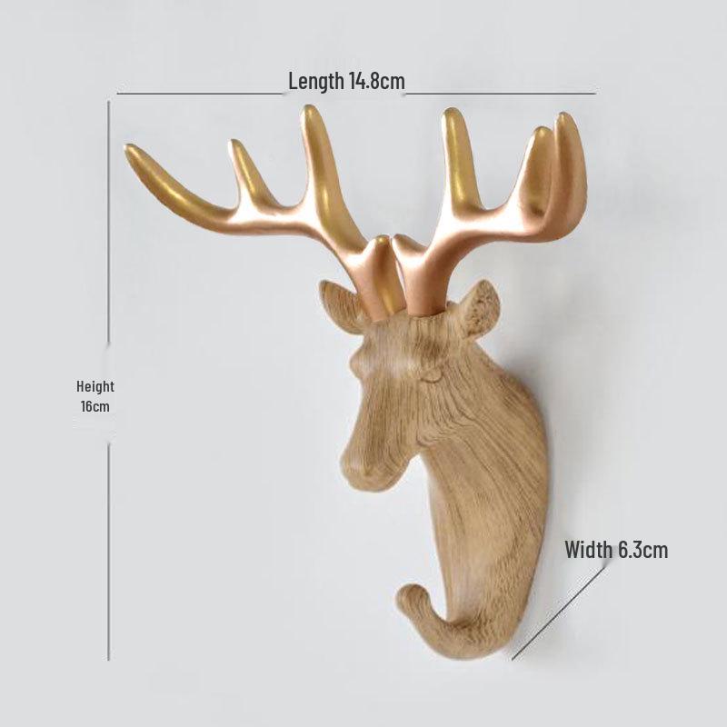 Deer Head Cartoon Wall Hook - New Creative Punch-Free Design for Home Decoration