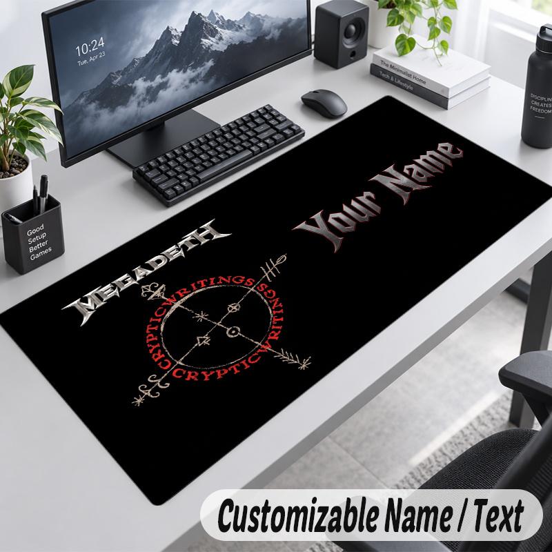 Megadeth Personalized Large Mouse Pad Custom Name Text Extended Desk Mat Gaming Mousepad