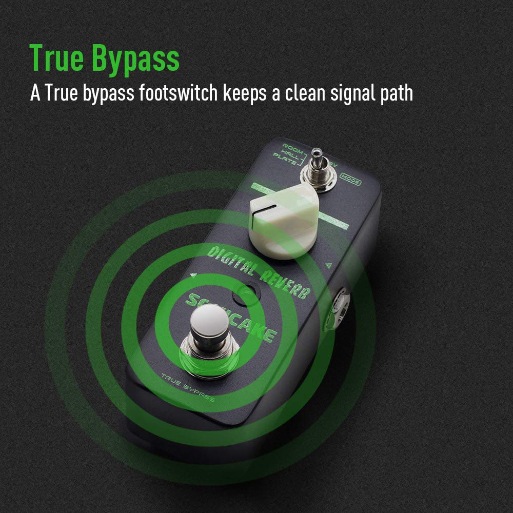 SONICAKE Digital Reverb Mini Guitar Effect Pedal, True Bypass