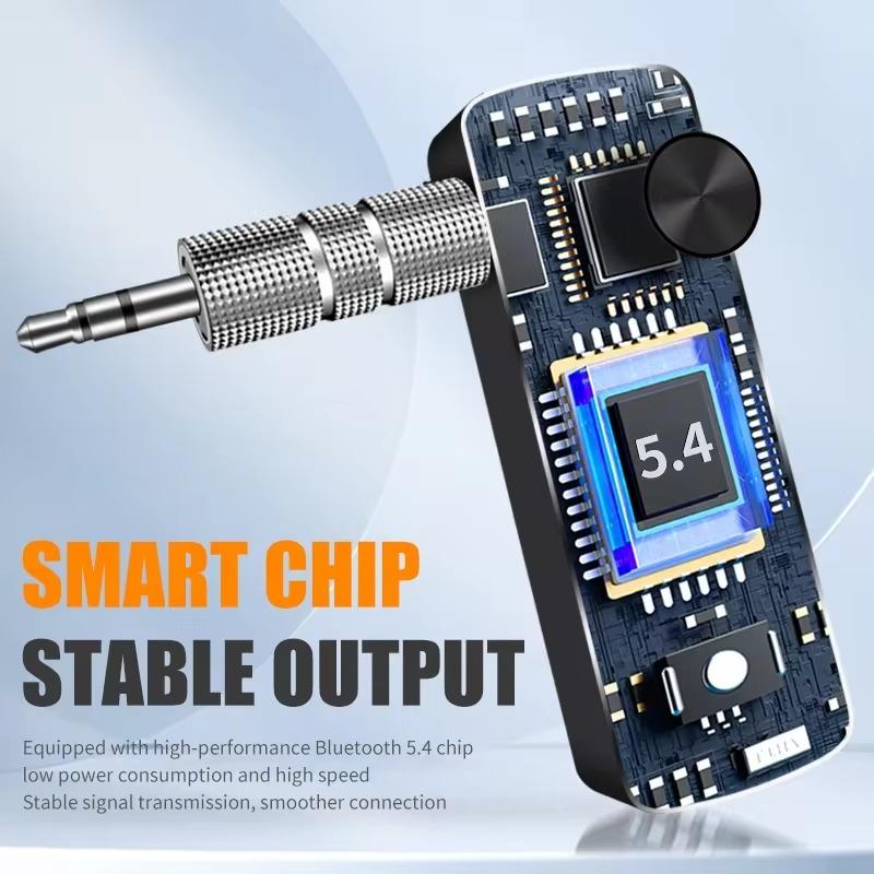 2 In 1 Wireless Bluetooth 5.4 Receiver Transmitter HiFi Stereo Wireless Adapter 3.5mm AUX Jack for Car Music Audio Headphone Receiver Handsfree
