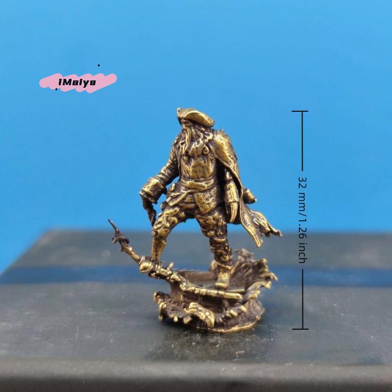 M-1pcs Brass Pirate Monster 1/64 Figurine Miniature Landscape Display Model Mini Figurines Deskstop Ornaments For Home Office